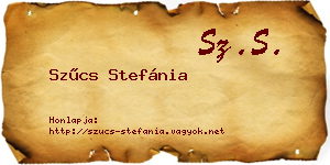 Szűcs Stefánia névjegykártya