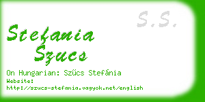 stefania szucs business card
