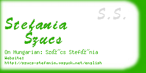 stefania szucs business card